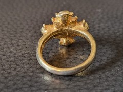 Vintage Edgar Berebi Gold tone Lapis Lazuli Ring. Size 8