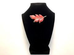 Sarah Coventry Autumn Splendor Pink Leaf Brooch-MCM Signed