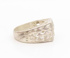 925 Sterling Silver Vintage Ring Etched Initial P Monogram Signet Sz 9 RG34902