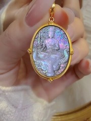 Antique style Cameo Pendant 925 Silver plated Vintage Necklace Estate Jewelry211