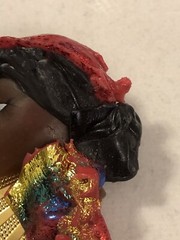 Vintage F Jaretta Lady Head Face Brooch Pin Oil Slick Woman Of Color African