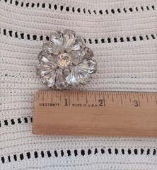 Eisenberg 1940s Large (2″) Flower Brooch; all stones intact, none missing/cracks
