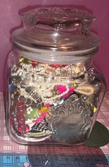 Mystery Jar of Unsorted Jewerly with Wearable Items No Watches Vintage to Now