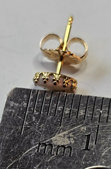 Vintage 14K Gold White Opal Post Earrings Tiny 6mm long