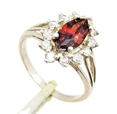 Vintage Luxury RING Silver 925 with Big Bright Stone -size: 7.5US (17.5mm) | #4
