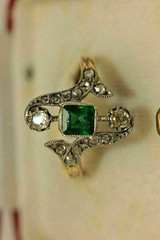 2Ct Art Deco Style Lab Created Emerald Engagement & Wedding 14K Gold Finish Ring