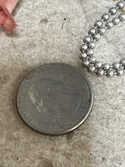 53. Vintage Sterling 925 Crescent Repousse Pendant Ball chain Necklac 14.5g, 22″