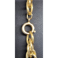 Vintage Necklace Gold Tone Single Long Link Chain Chunky Statement 40″