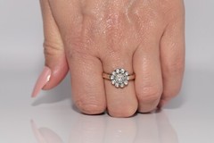 Vintage Circa 1980s 14k Gold Top Silver Natural Rose Cut Diamond Ring