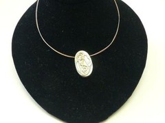 Artisan MARCIA Sterling Silver Copper Pendant Necklace Choker Neckring