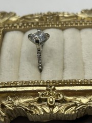 Vintage Silver Tone Solitaire CZ Ring Size 6 Raised Prong Setting Costume