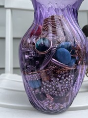 PURPLE Mystery Jewelry Jar- Vintage & Modern Jewelry- Trifari Lisner Avon- 3 Lbs