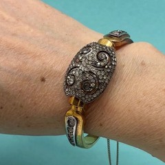 French Potens Prima Hidden Watch Bracelet Paste Set Gold Filled Retro