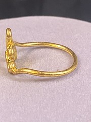 VINTAGE SIZE 8 YELLOW GOLD PLATED K INITAL RING UNIQUE DESIGN