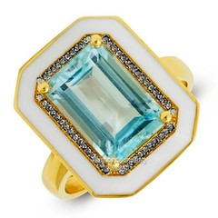 1.47ctw Rose Cut Diamond Blue Topaz Enamel Silver Vintage Gorgeous Ring Jewelry
