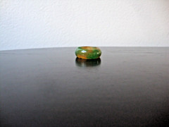 VINTAGE 1970s HONG KONG MULTICOLOR JADE AGATE 3MM X 10MM BAND SZ 9