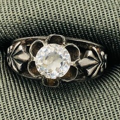 Soviet Engagement Ring Silver 875 Rock Crystal Size 5