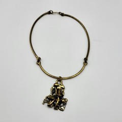 Stunning Brutalist Mixed Metals Artisan Necklace Pendant Estate Jewelry