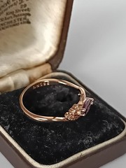 Vintage 1990-s 14 Ct Rolled Gold Amethyst Ring Size UK Q US 8- Hallmarked!