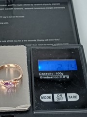 Vintage 1990-s 14 Ct Rolled Gold Amethyst Ring Size UK Q US 8- Hallmarked!