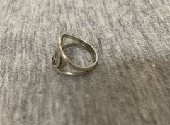 Vintage Sterling Initials N-A Letters Band Ring 3.5 Size