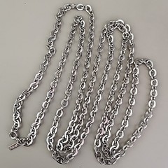 Vintage Monet Chain Necklace 6mm Silver Tone Cable Link Long 54″
