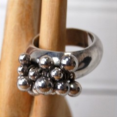 Sterling Silver Silpada Ring Size 10 Cha Cha Bead Cluster 925 Vintage jewelry