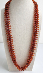 Vintage Art Deco Simulated Amber Lucite Woven Serpentine Collar Necklace 26″