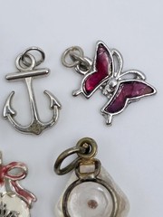Vtg Charm Lot 15 Pendant Laurel Birch Cat Monet Kite Seagrams Barrel Craft Wear
