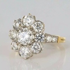 Vintage Art Deco 2.10Ct Round Cut Lab Created Diamond 925 Silver Engagement Ring
