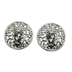 Sarah Coventry Silver Filigree Clip On Earrings Round Signed Vintage Costume