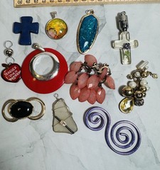 Lot Of 30 Vintage Mixed Size Pendants For Crafting Or Wearing Jewelry