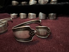 Spoon Ring & Bracelet Lot Of 24-Silver Plated & Stainless Steel Antique Deco