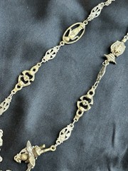 Antique Unsigned Peruzzi? 800 Silver Roman Renaissance Revival 33″ Necklace Muff