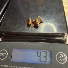 Vintage Gold Filled Scarab Screw Back Earrings Red Egyptian Revival