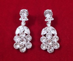 Stunning Vintage EISENBERG Dangle/Drop Earrings Clip-On, Signed