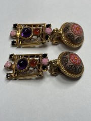 Rare Juliana D & E Moroccan Matrix Brooch & Earrings Set Book Piece
