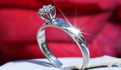 10k white gold engagement ring 0.06ct HSI1 diamond solitaire sz 5 handmade 1.4gr