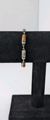 Vintage 925 Sterling Silver Peruvian Llama Orange Inlay Pendant Necklace…