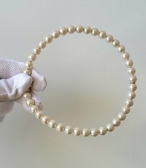 Faux Pearl Choker Necklace Vintage Wired Neck Wired Cuff Elegant Classy
