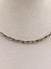 Braided Twisted Neck Wire Collar Silver Plated Brass Vintage
