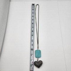 Lovely faux turquoise stone Heart statement necklace anniversary love