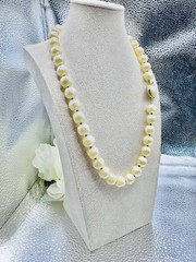 Rare! High End! “Trifari” w/Crown Over “T” 22″ Faux Baroque Pearls’ Necklace