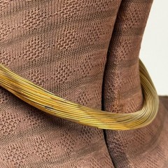 Vintage Gold Tone Modernist Torque Statement Necklace (1980’s) Choker