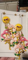 Lunch At The Ritz Tickled Pink Flamingos Pierced Earrings