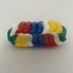 Vintage Avon Summer Brights Lucite Stretch Wave Bracelet 1984 Multi-Color Chunky
