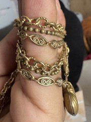 Maximal Art JOHN WIND Love & Luck Gold Tone Tripple Strand Charm Necklace