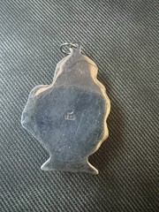 Vintage Jolly Santa Clause Christmas Sterling SIlver NF 925 Pendant Very Light