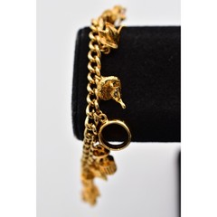 Vintage 12 Days of Christmas Charm Bracelet Gold Tone Chain Holiday 1980s BinD