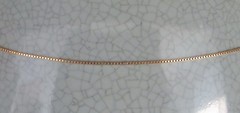 Vintage 14K Gold Delicate Box Chain, 1MM X 16”, Italy, Makers Mark, Spring Ring
